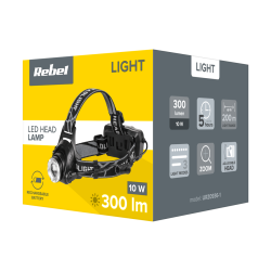 Rebel Akumulatorowa Latarka Czołowa Rebel - 10W [[