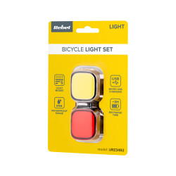 Rebel Komplet Świateł Do Roweru ( Z Przewodem Usb) [[
