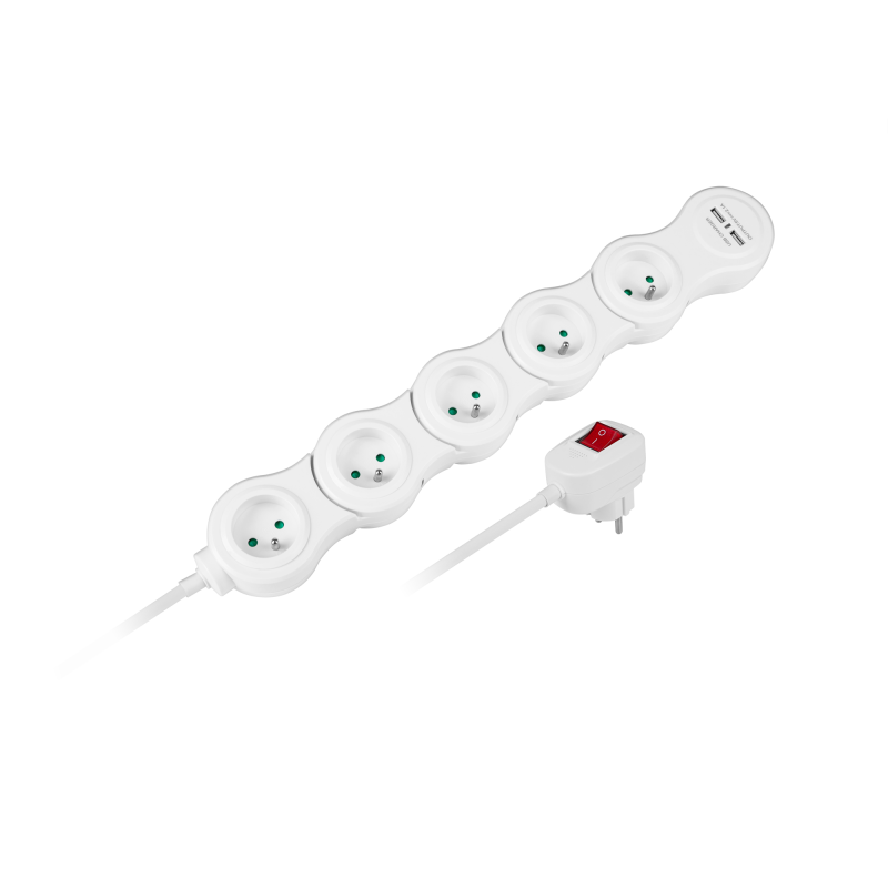 Rebel Przedłużacz Sieciowy (Snake) Rebel , 5 Gniazd, Przewód 1,5M [[