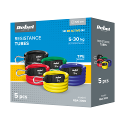 Rebel Zestaw Gum Oporowych Do Ćwiczeń  - Power Tube Set , 5-80 Kg, 5 Gumy,  Rebel Active [[