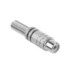 Gniazdo Rca Nikiel 2 Paski Na Kabel Czarne [[