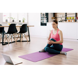 Rebel Mata Gimnastyczna Do Ćwiczeń Joga, Pilates, Fitness, 183X61Cm, Grubość 6Mm, Materiał Tpe, Fioletowa, Rebel Active [[