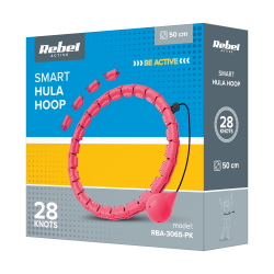 Rebel Smart Hula Hop Odchudzające Koło Z Wypustkami I Obciążeniem 50Cm, Różowe, Rebel Active [[