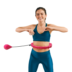 Rebel Smart Hula Hop Odchudzające Koło Z Wypustkami I Obciążeniem 50Cm, Różowe, Rebel Active [[
