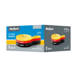 Rebel Zestaw Gum Do Ćwiczeń Lateksowy - Power Band Pls-1, 4-32 Kg, 3 Gumy,  Rebel Active [[