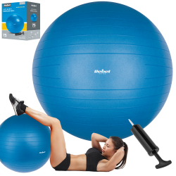 Rebel Piłka Gimnastyczna Rehabilitacyjna 75Cm Z Pompką Ręczną, Kolor Niebieski , Rebel Active [[