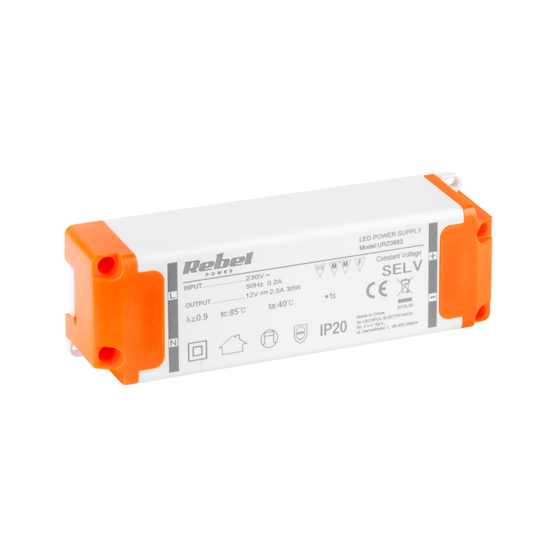 Rebel Zasilacz Rebel Do Sznurow Diodowych Led 12V 2,5A (Ysl36-1202500)  30Watt Max. [[