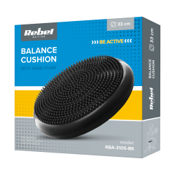 Rebel Poduszka Sensoryczna Rehabilitacyjna 33Cm + Pompka , Kolor Czarny, Rebel Active [[