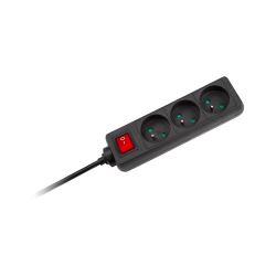 Rebel Przedłużacz Czarny Rebel Z Przełącznikiem 3 Gniazda - 5M (1,5Mm) [[