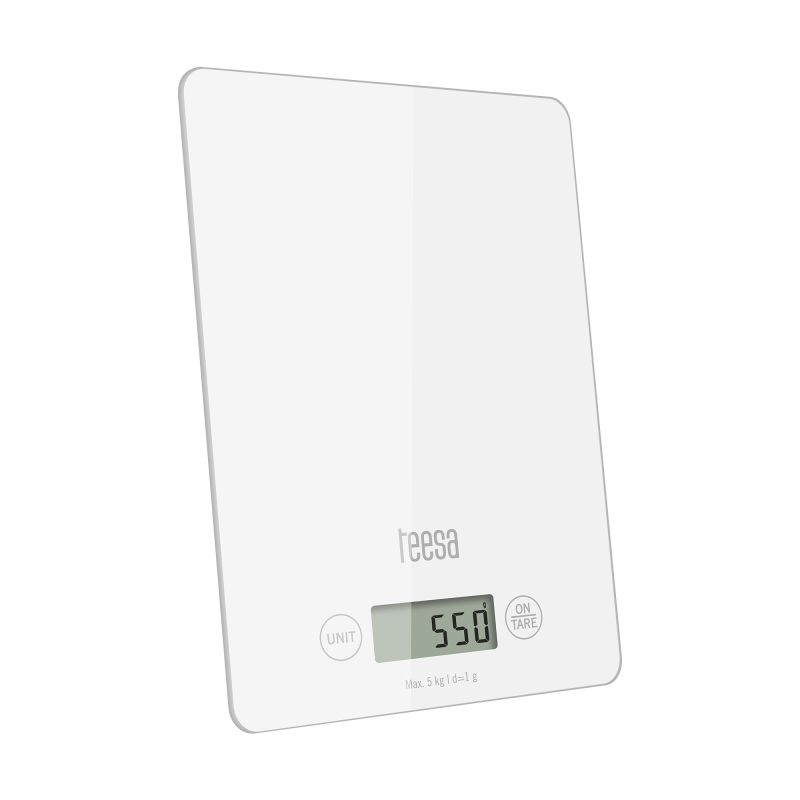 Teesa Waga Kuchenna Szklana Biała [[