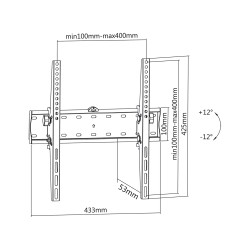 Cabletech Uchwyt Naścienny Uniwersalny Do Led Tv (32-55")  Regulacja W Pionie [[