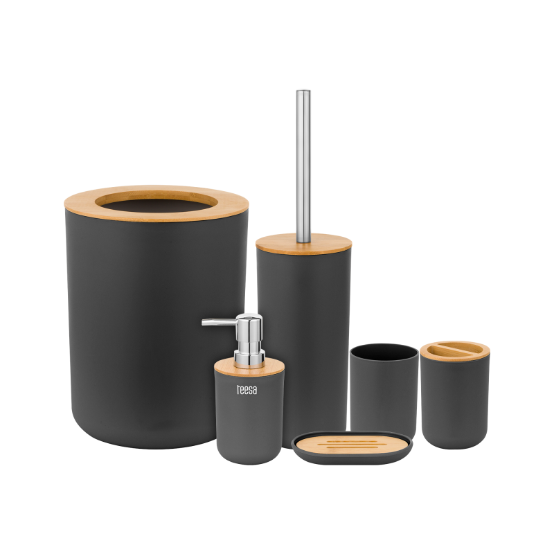 Teesa Zestaw Akcesoriów Łazienkowych (6 Szt.) Czarny [[