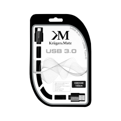 Krüger&Matz Kabel Usb Wtyk 3.0 - Wtyk Typu C 5 Gbps 1 M Kruger&Matz [[
