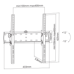 Krüger&Matz Uchwyt Naścienny Uniwersalny Kruger&Matz  Do Led Tv (32-55")  Regulacja W Pionie [[