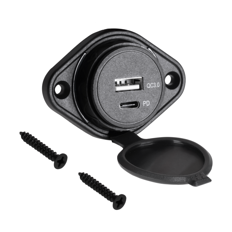 Peiying Ładowarka Samochodowa Usb+Usb Typu C Z Funckją Quick Charge I Power Delivery [[