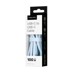 Krüger&Matz Kabel Usb Typu C - Usb Typu C 100 W 1 M Silikonowy Niebieski Kruger&Matz Basic [[