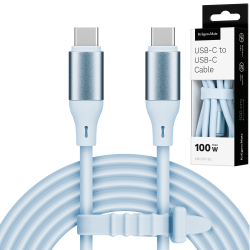 Krüger&Matz Kabel Usb Typu C - Usb Typu C 100 W 1 M Silikonowy Niebieski Kruger&Matz Basic [[
