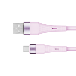 Krüger&Matz Kabel USB - microUSB 1 m silikonowy różowy Kruger&Matz Basic []