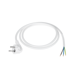 Przewód Zasilający 3X1,5Mm Biały 3M Z Wtyczką Kątową [[