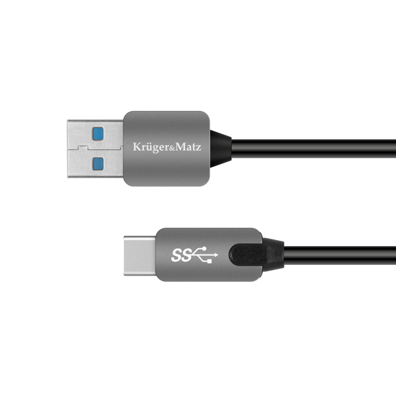 Krüger&Matz Kabel Usb Wtyk 3.0 - Wtyk Typu C 5 Gbps 0,5M Kruger&Matz [[