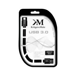 Krüger&Matz Kabel Usb Wtyk 3.0 - Wtyk Typu C 5 Gbps 0,5M Kruger&Matz [[
