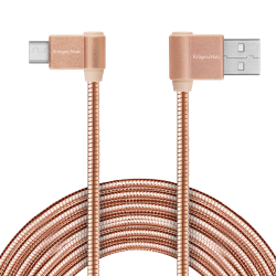 Krüger&Matz Kabel Usb - Wtyk Kątowy Typu C  1M 3A Kruger&Matz [[
