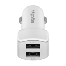 Krüger&Matz Ładowarka Samochodowa Kruger&Matz 2Xusb 3000 Ma Z Funkcją Quick Charge 3.0 [[