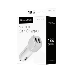 Krüger&Matz Ładowarka Samochodowa Kruger&Matz 2Xusb 3000 Ma Z Funkcją Quick Charge 3.0 [[