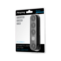 Peiying Rozdzielacz Gniazda Zapalniczki Samochodowej X4 Z Kablem I Usb [[