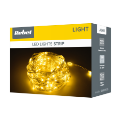 Rebel Sznur Oświetleniowy Świąteczny Ze Zmianą Trybu Świecenia - 10 M, Ciepły Biały [[
