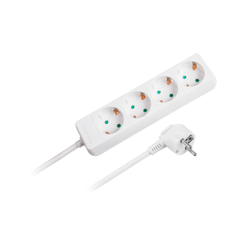 Rebel Przedłużacz Biały Rebel 4 Gniazda Typu Niemieckiego, Dł. 1,5M (3X1.0) Bez Przełącznika [[