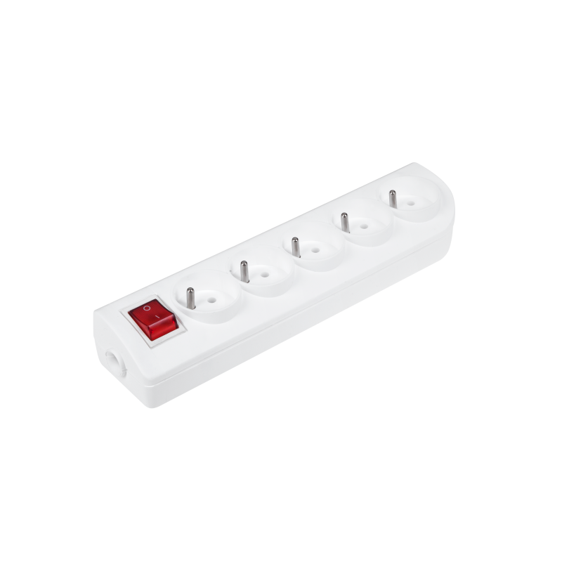 Elgotech Gniazdo Przedłużacza X 5 Z Uziemieniem I Wyłącznikiem Białe Gn-50W [[