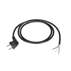 Przewód Zasilający 3X1,5Mm Czarny 1,5M Z Wtyczką Kątową [[