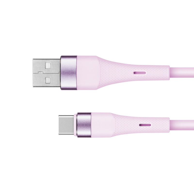 Krüger&Matz Kabel Usb - Usb Typu C 1 M Silikonowy Różowy Kruger&Matz Basic [[