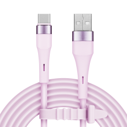 Krüger&Matz Kabel Usb - Usb Typu C 1 M Silikonowy Różowy Kruger&Matz Basic [[