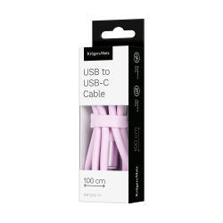 Krüger&Matz Kabel Usb - Usb Typu C 1 M Silikonowy Różowy Kruger&Matz Basic [[