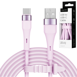 Krüger&Matz Kabel Usb - Usb Typu C 1 M Silikonowy Różowy Kruger&Matz Basic [[