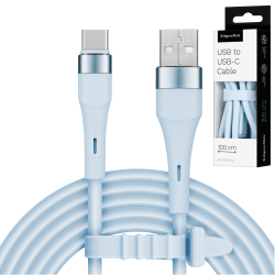 Krüger&Matz Kabel Usb - Usb Typu C 1 M Silikonowy Niebieski Kruger&Matz Basic [[