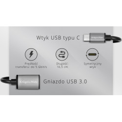 Krüger&Matz Adapter Gniazdo Usb 3.0 A - Wtyk Usb Typu C Otg Kruger&Matz Basic [[