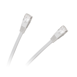 Patchcord Płaski Utp 8C Wtyk-Wtyk 5.0M Cca Biały  Cat.6E [[