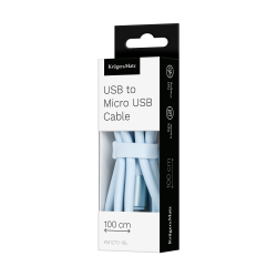 Krüger&Matz Kabel Usb - Microusb 1 M Silikonowy Niebieski Kruger&Matz Basic [[