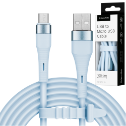 Krüger&Matz Kabel Usb - Microusb 1 M Silikonowy Niebieski Kruger&Matz Basic [[