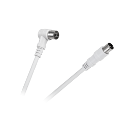 Cabletech Kabel Tv - Video Kątowo - Prosty Biały 10M [[