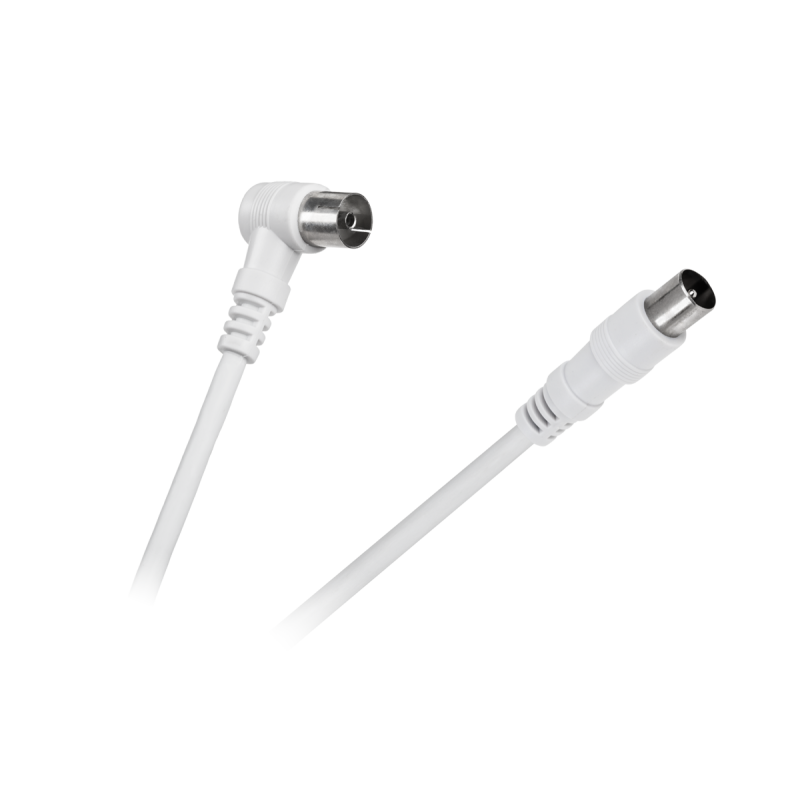 Cabletech Kabel Tv - Video Kątowo - Prosty Biały 10M [[