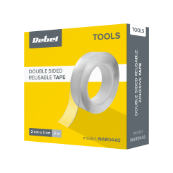 Rebel Dwustronna Taśma Montażowa Nano Wielokrotnego Użytku Rebel (2 Mm X 30 Mm X 3 M) Transparentna [[