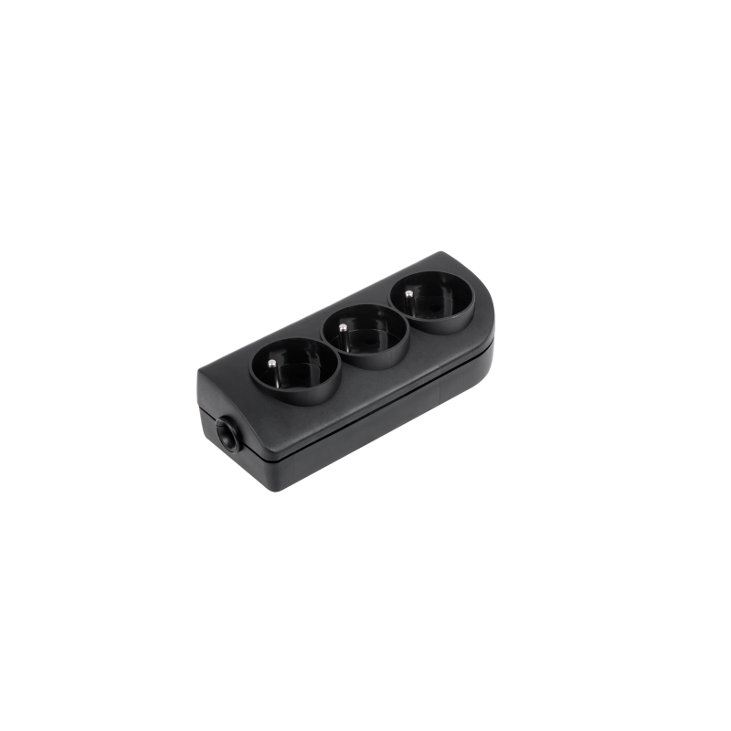 Elgotech Gniazdo Przedłużacza X 3 Z Uziemieniem Czarne Gn-30-2 [[