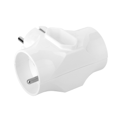 Elgotech Rozgałęziacz Sieciowy X 3 Gn. (2 Okrągłe + 1 Płaskie) R-201 [[