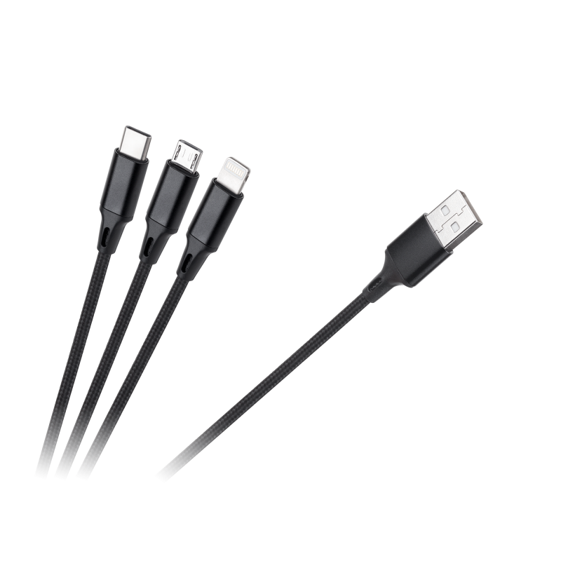 Rebel Kabel Usb 3W1 Microusb, Usb Typu C, Lightning 100 Cm [[