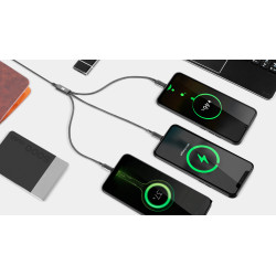 Rebel Kabel Usb 3W1 Microusb, Usb Typu C, Lightning 100 Cm [[