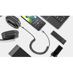 Rebel Kabel Audio Jack 3.5 Wtyk - Wtyk Rebel Spirala 100 Cm [[
